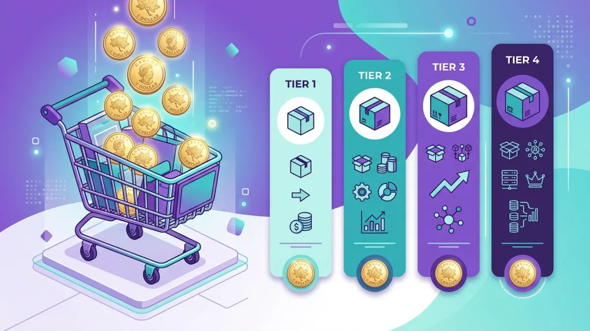 Ecommerce website cost breakdown in Canadian dollars comparing Shopify, WooCommerce, and custom online store builds with platform and payment fees for 2026