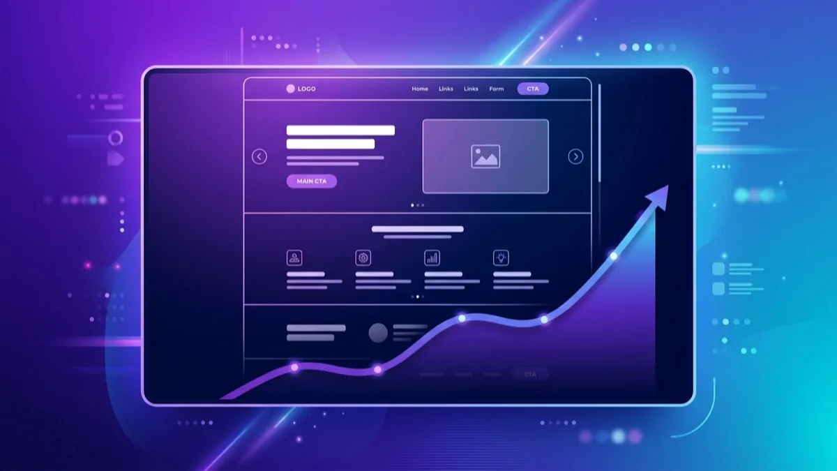 High-converting landing page design for a Canadian home services business showing above-fold headline, primary CTA button, star ratings and lead form on mobile and desktop