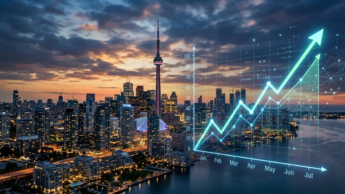 Toronto downtown skyline with SEO strategy overlay — local search rankings for GTA businesses in 2026