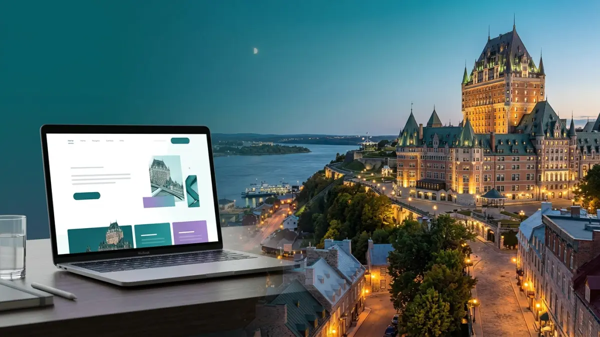Old Quebec City (Vieux-Québec) skyline with Château Frontenac — French-first bilingual website project for a Quebec City SMB